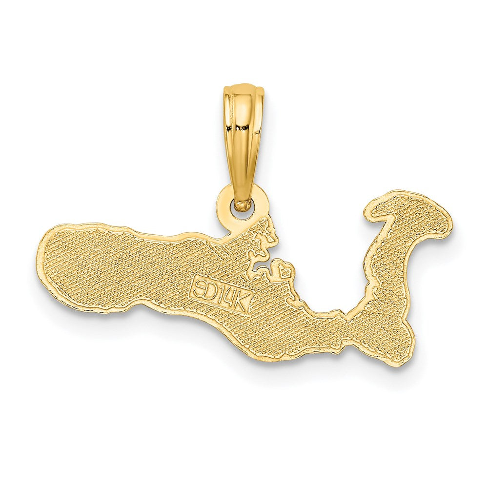 14k Yellow Gold 21 mm GRAND CAYMAN Island Map Charm (0.85 grams)