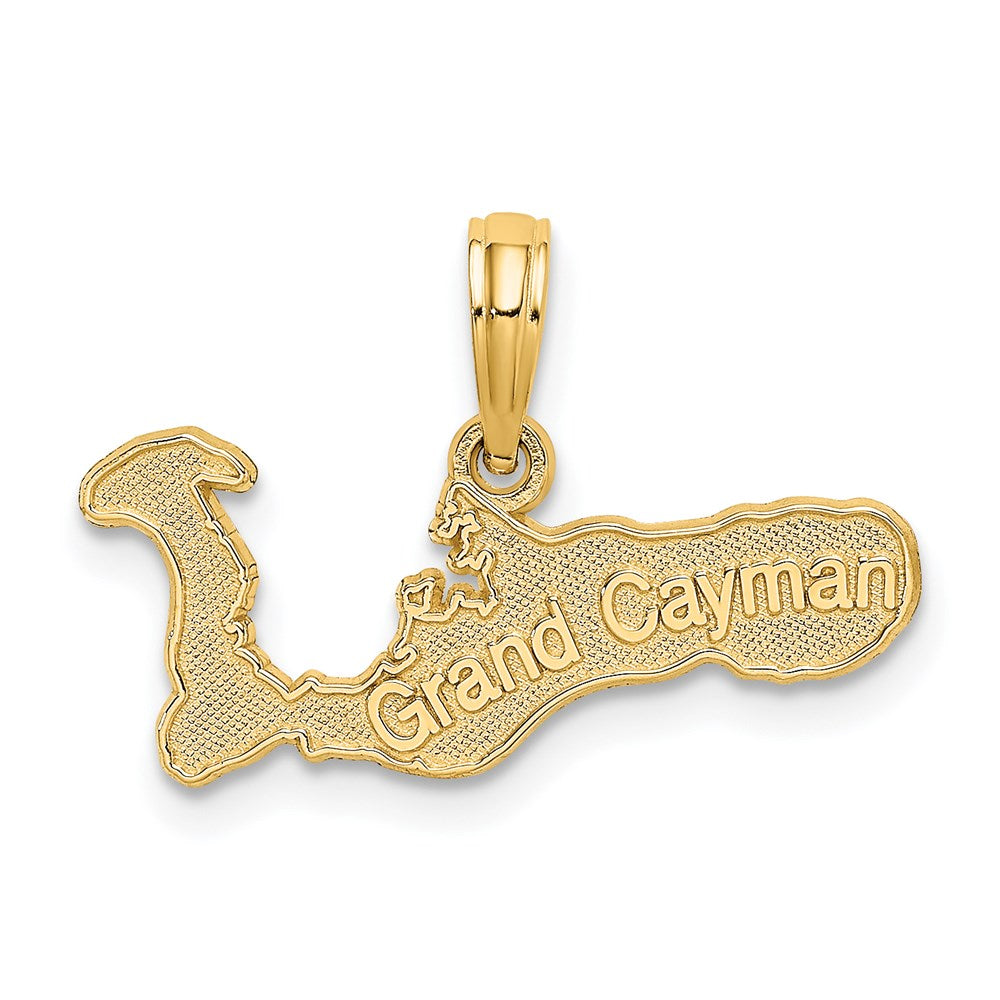 14k Yellow Gold 21 mm GRAND CAYMAN Island Map Charm (0.85 grams)