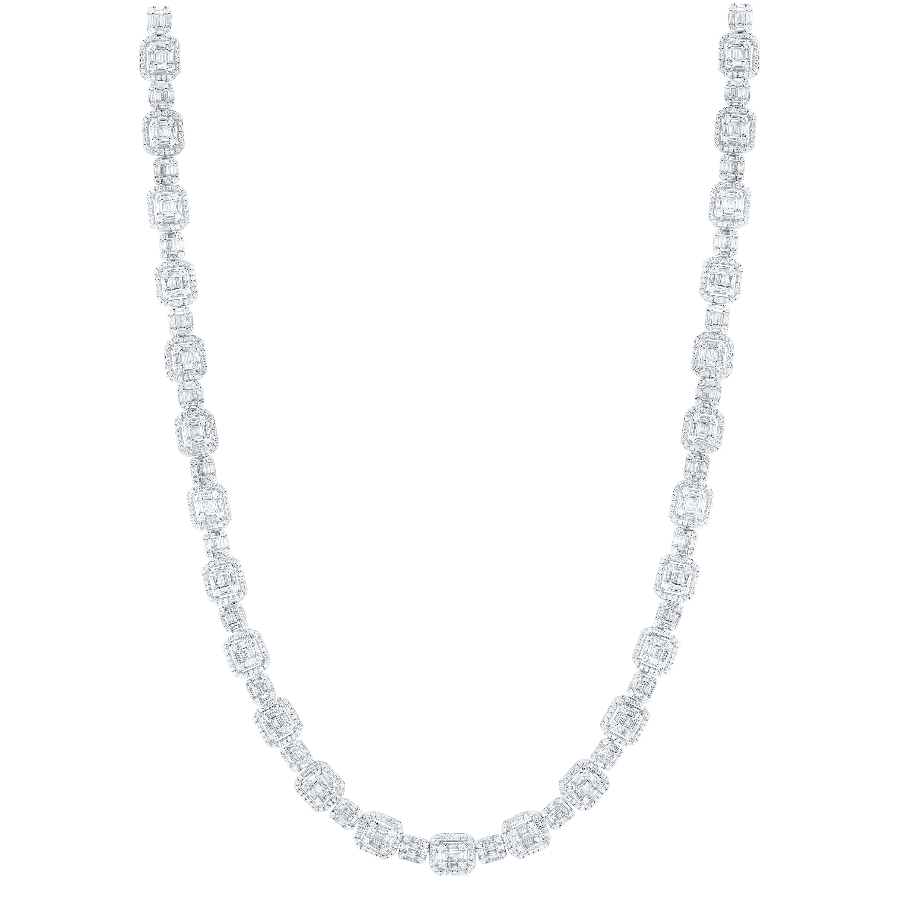 14Kt White Gold 9 3/4Ctw-Diamond Ana M Fashion Necklace (18 Inch) (41.41 grams)