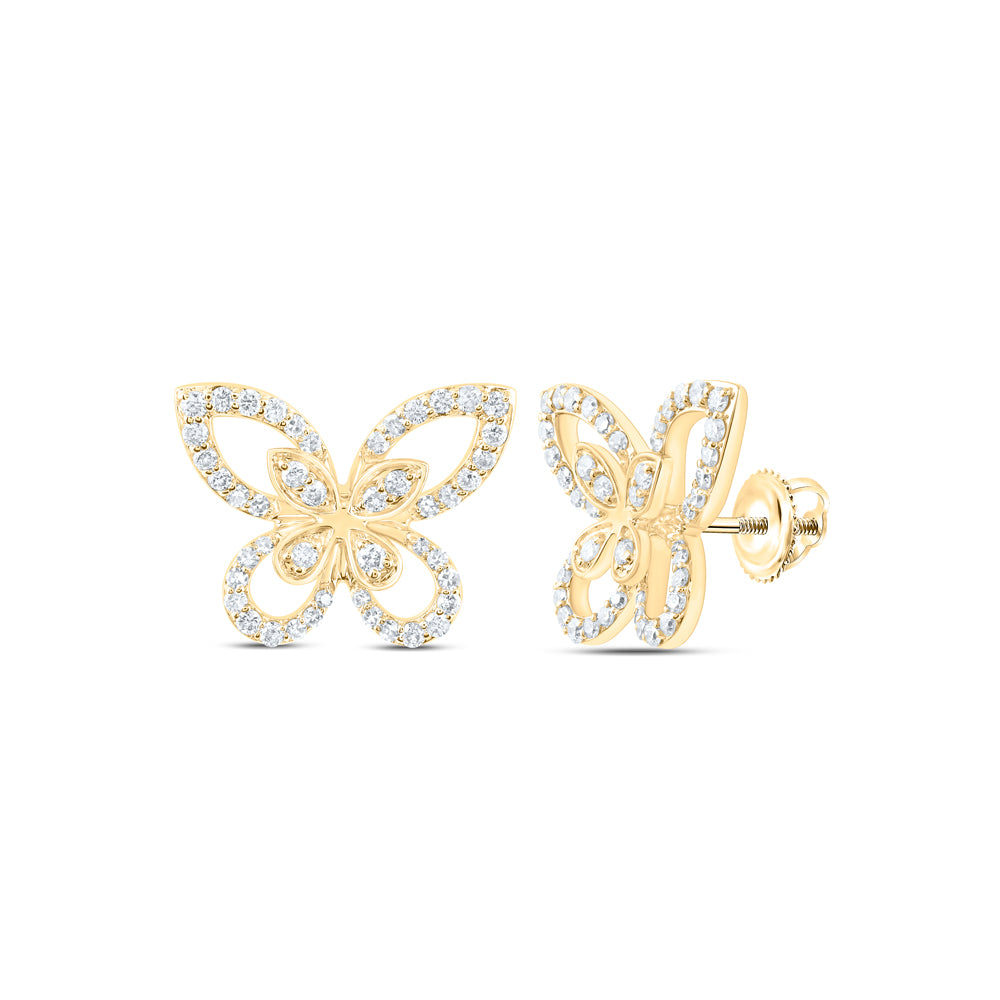 10Kt Yellow Gold 1/2 Ctw Dia Nk Butterfly Fashion Earring (2.85 grams)