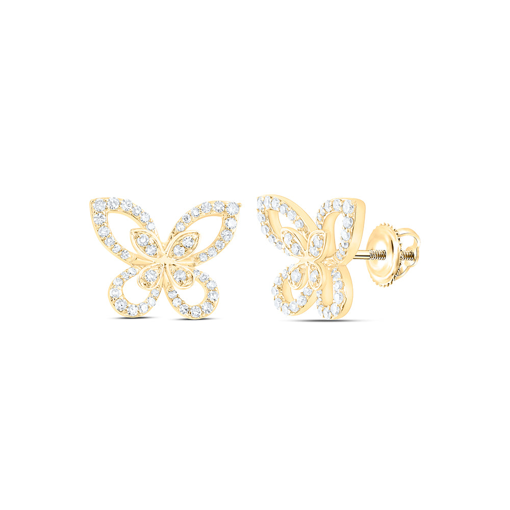 10Kt Yellow Gold 1/3 Ctw Dia Nk Butterfly Fashion Earring (2.07 grams)