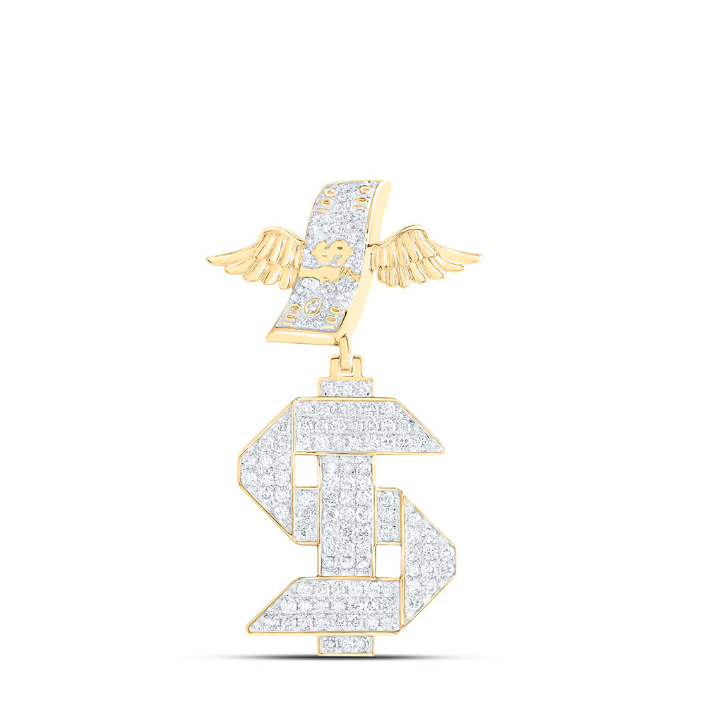 10Kt Yellow Gold 1 1/5 Ctw-Dia Nk Dollar Mens Charm (4.84 grams)