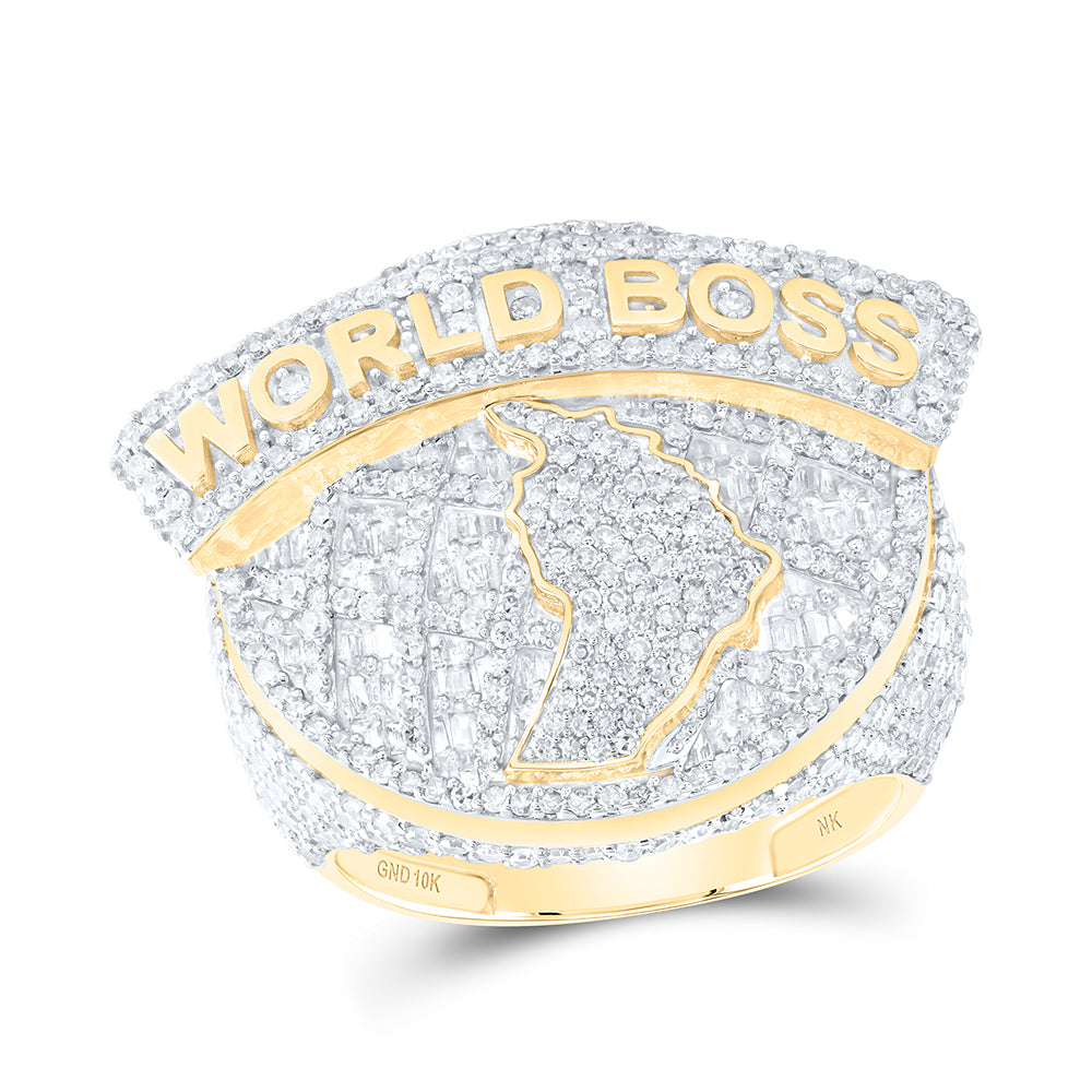 4 1/4Ctw-Dia Nk World Boss Mens Ring (13.36 grams)