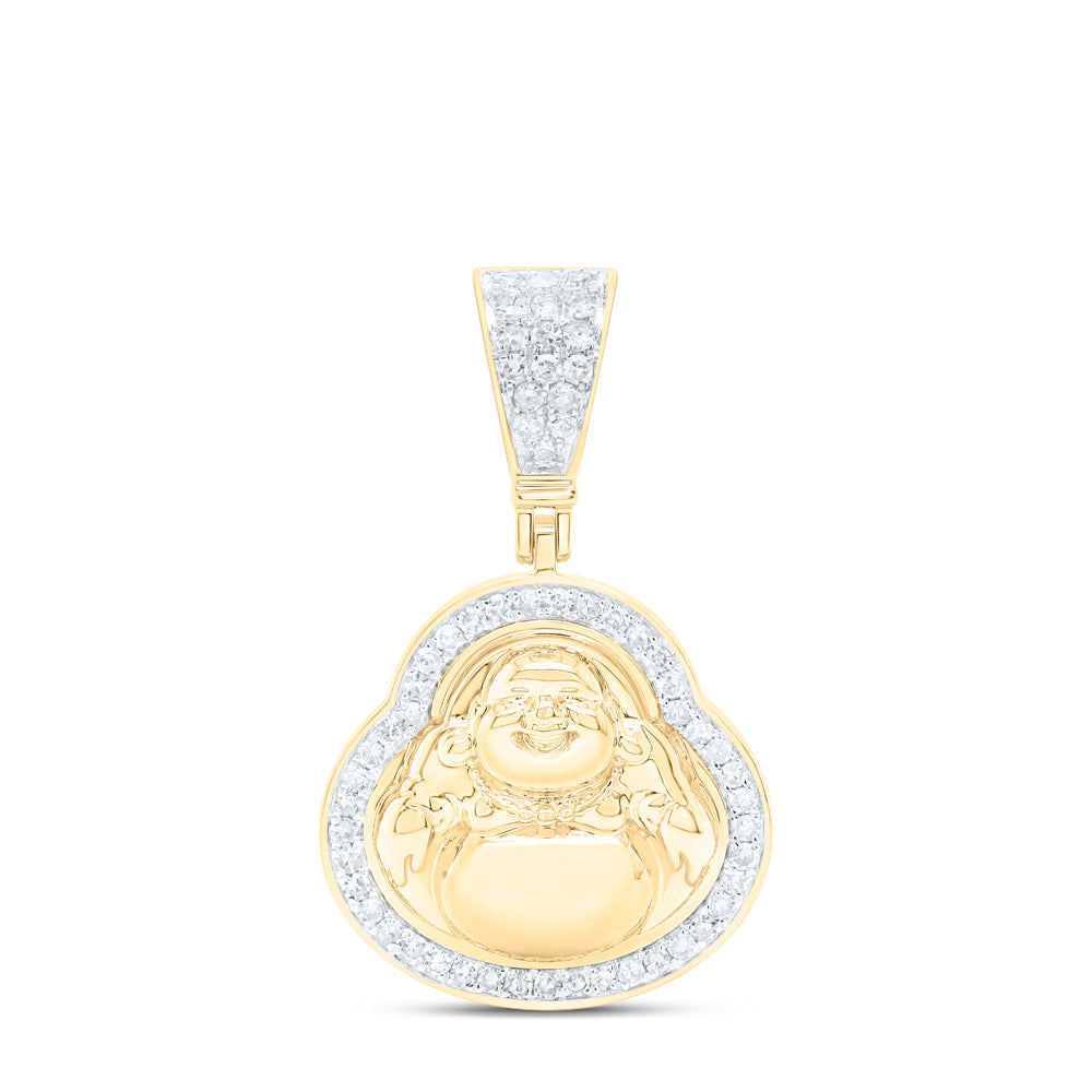 10Kt Yellow Gold 1/3Ctw-Dia Nk Buddha Charm (2.72 grams)