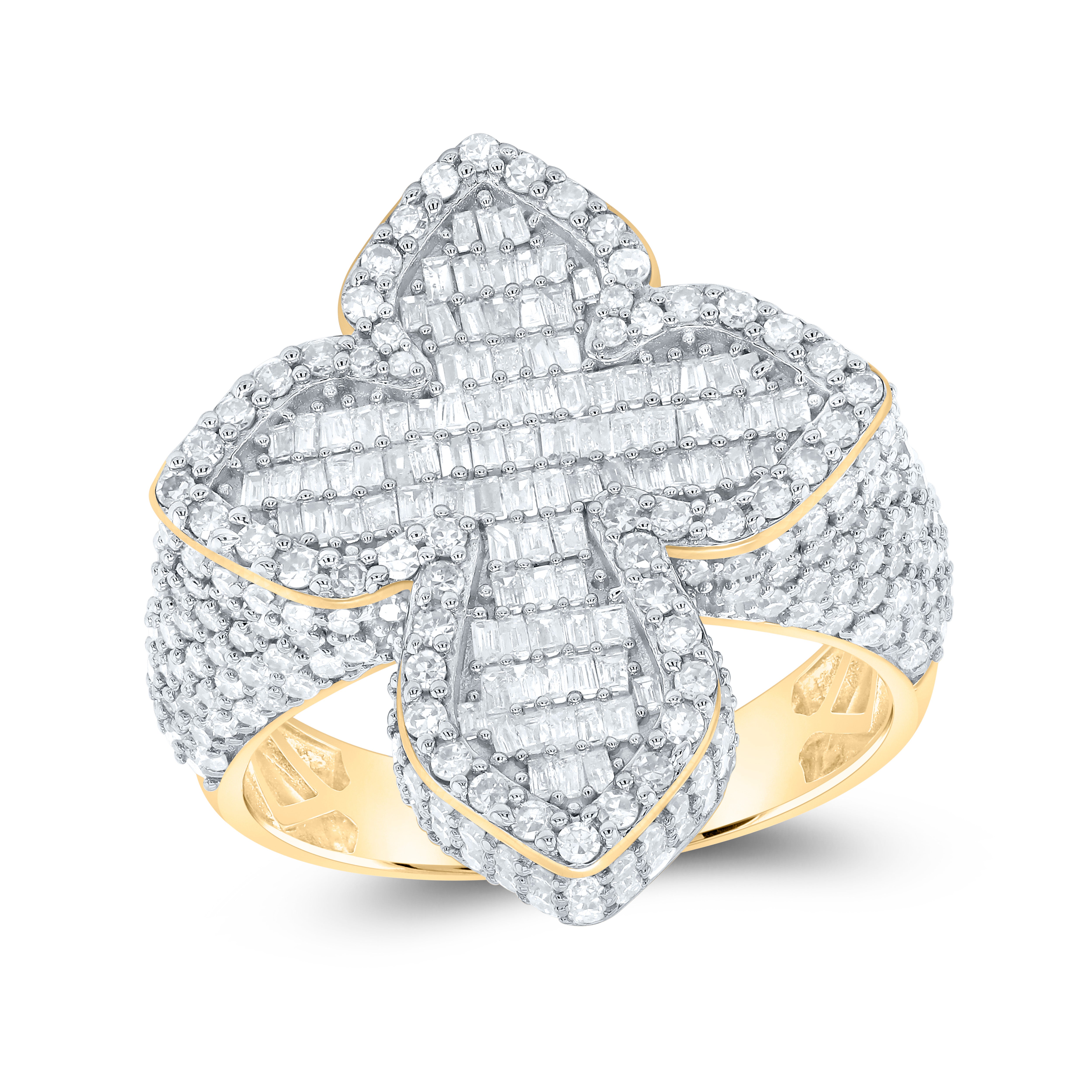 2 5/8Ct-Dia Nk Mens Cross Ring (7.67 grams)