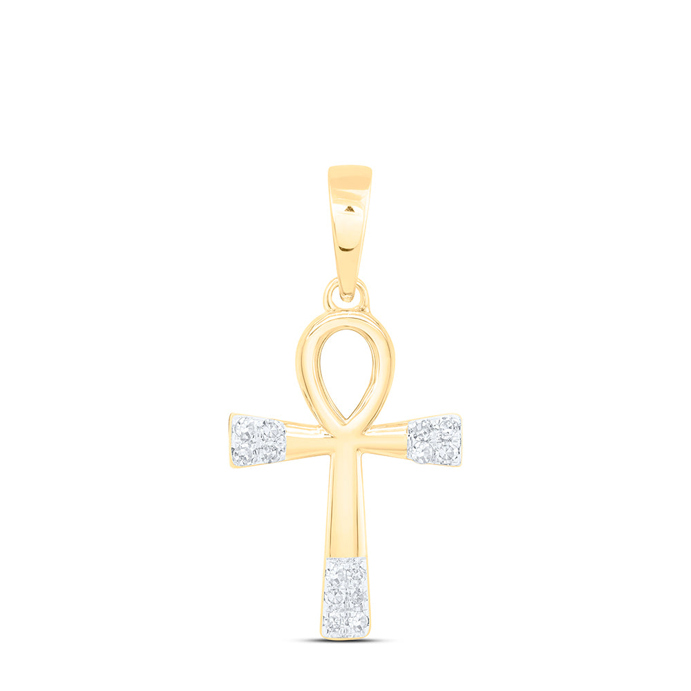 10Kt Yellow Gold 1/20 Ctw Dia Nk Gift Cross Pendant (0.86 grams)