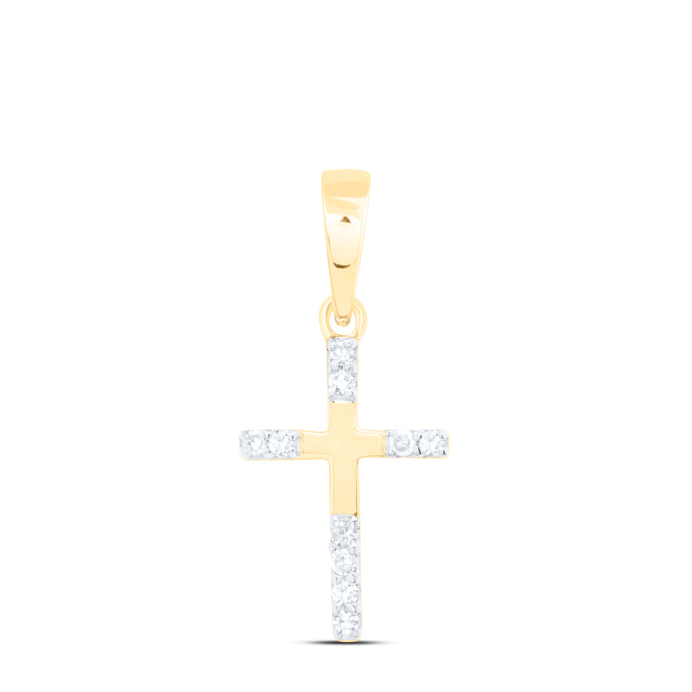 10Kt Yellow Gold 1/20 Ctw Dia Nk Gift Cross Pendant (0.57 grams)