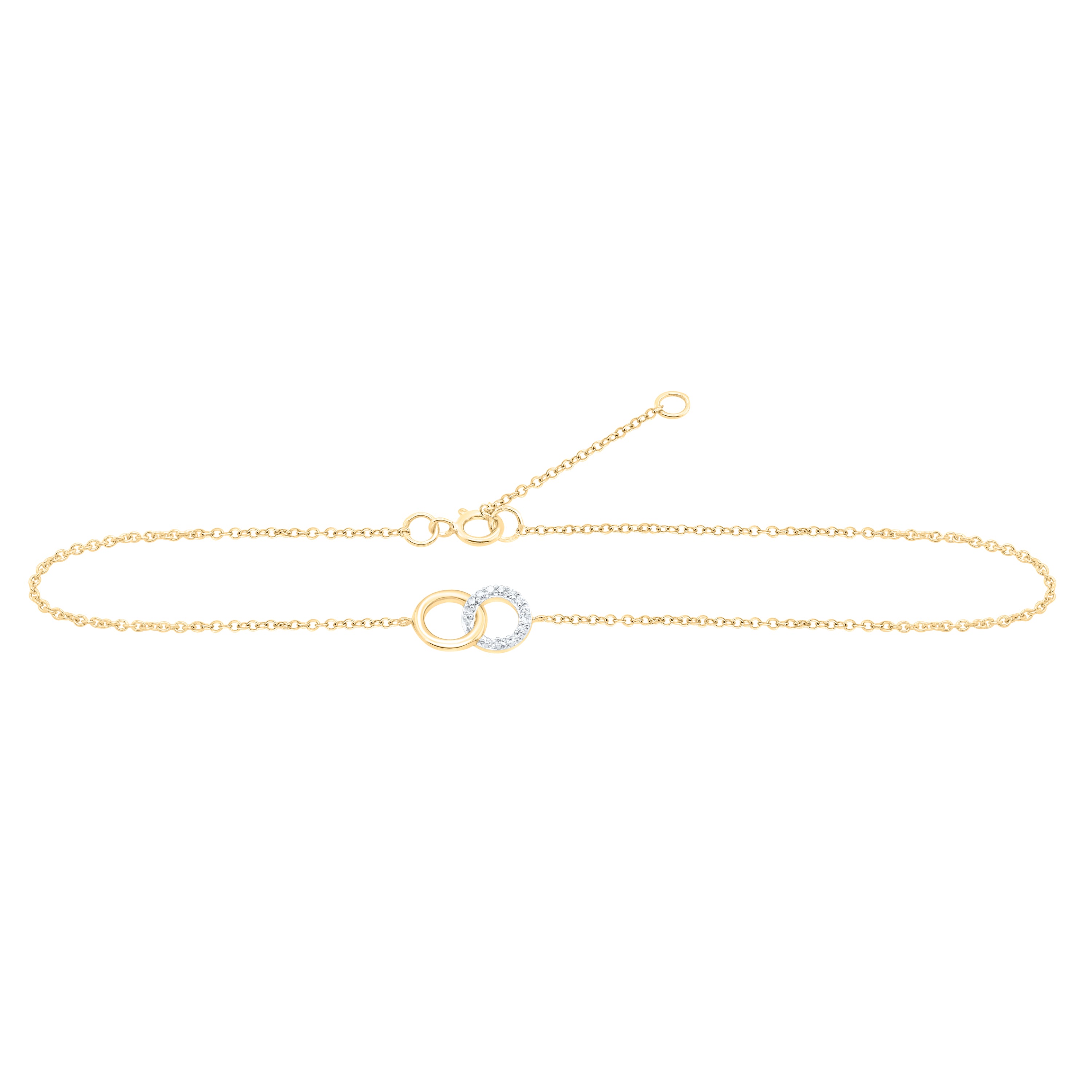 10Kt Yellow Gold 1/12Ctw-Dia Nk Gift Anklet (9 Inch)