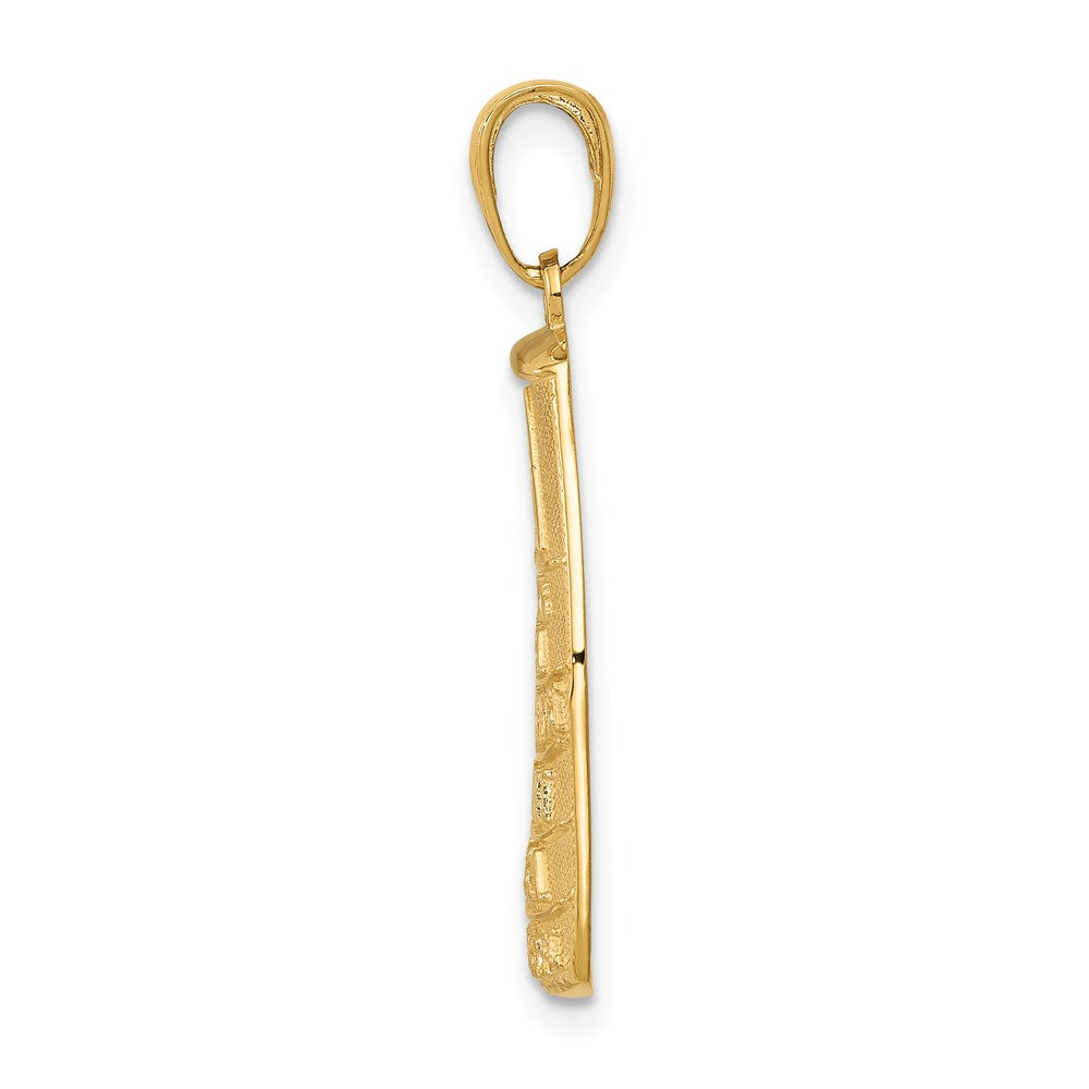 14k Yellow Gold 14 mm Southern Most Point USA KEY WEST Pendant (2.21 grams)