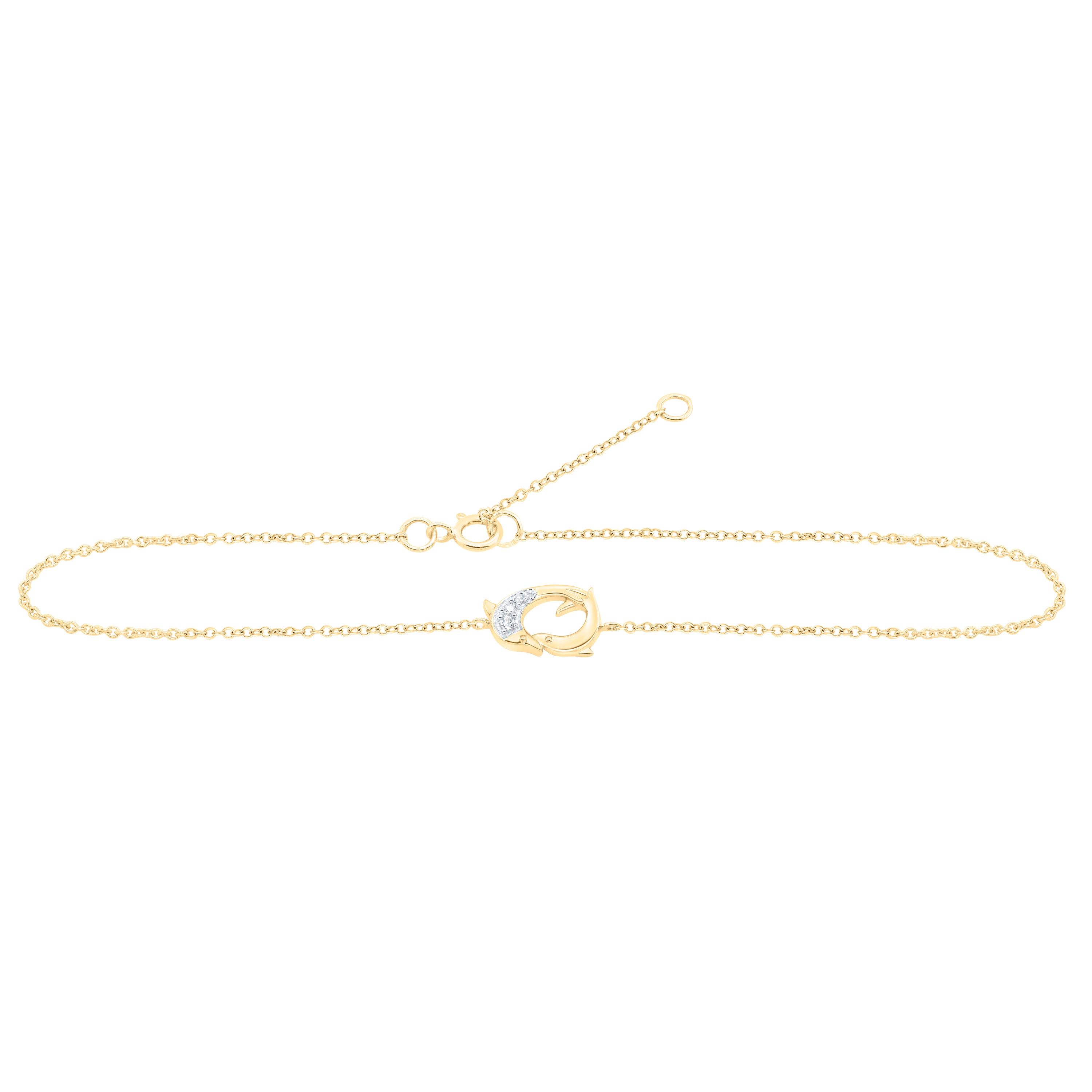 10Kt Yellow Gold 1/20 Ctw Dia Nk Gift Anklet (9 Inch) (0.8 grams)
