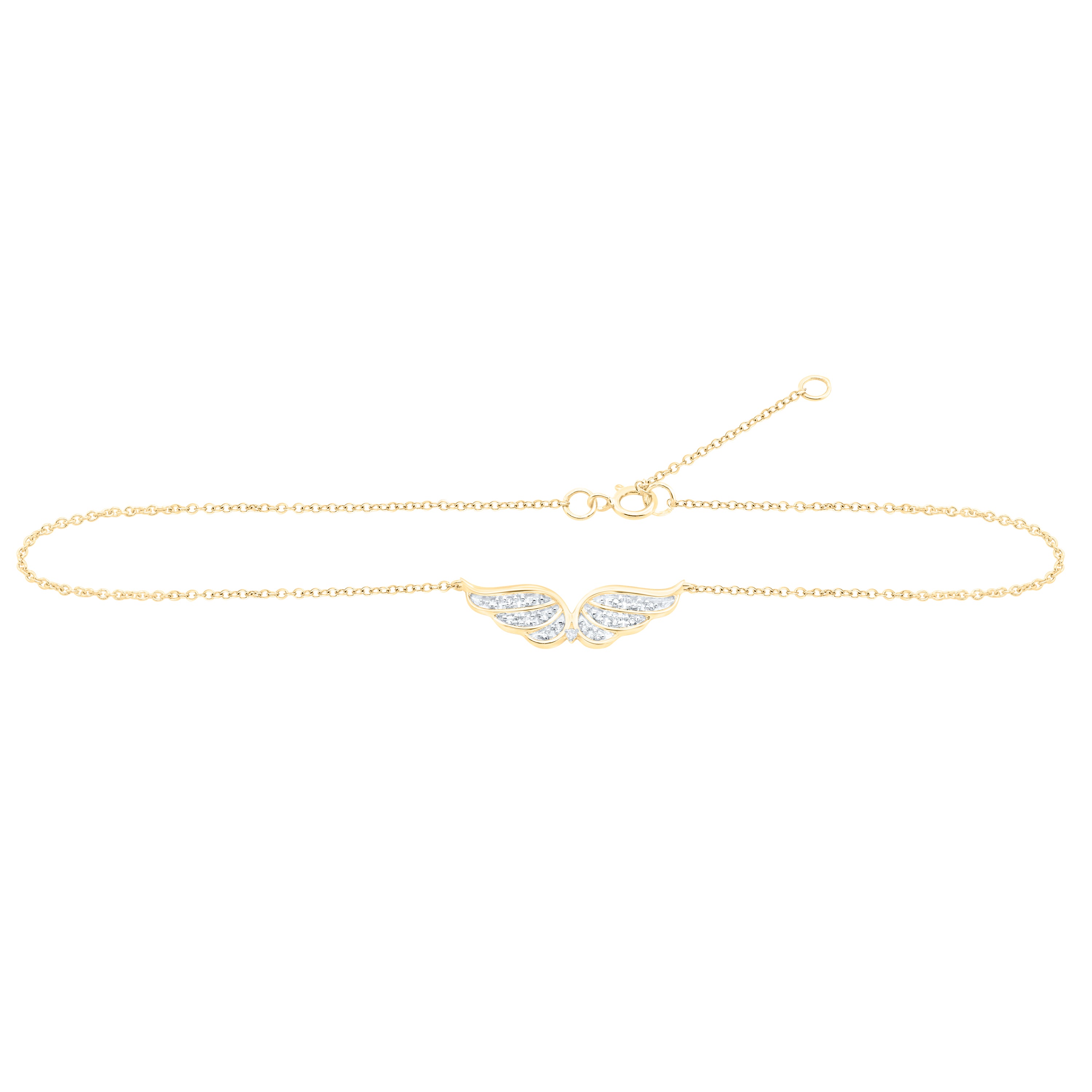 10Kt Yellow Gold 1/12 Ctw Dia Nk Gift Anklet (9 Inch) (1.13 grams)