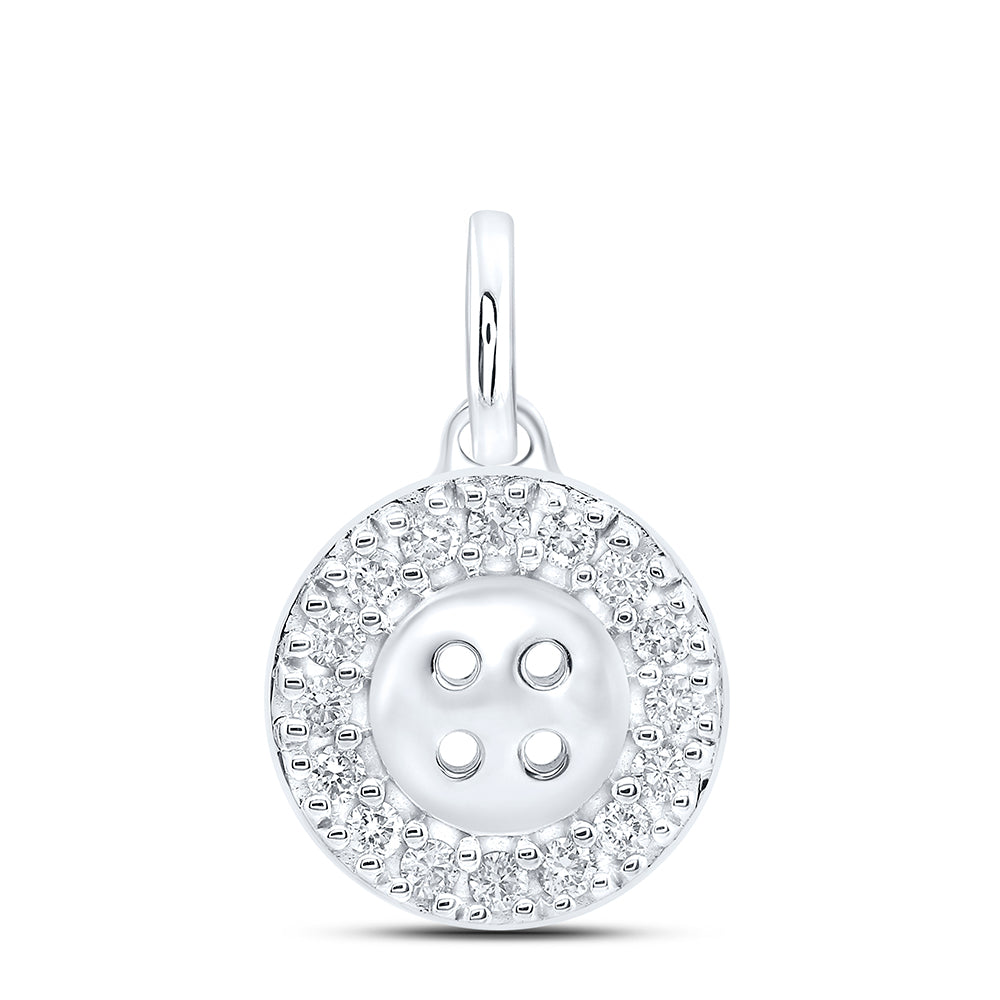 10Kt White Gold 1/10Ctw-Dia Nk Gift Round Pendant (1.4 grams)