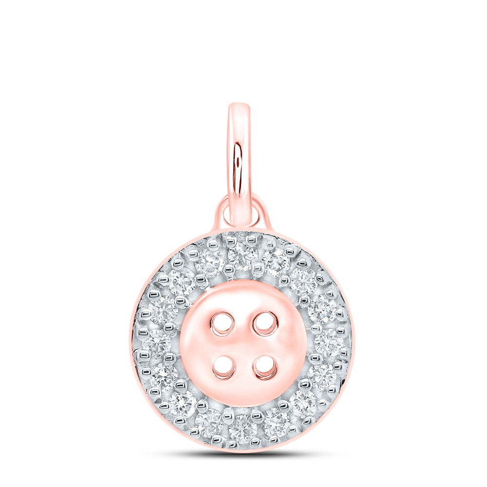 10Kt Rose Gold 1/10Ctw-Dia Nk Gift Round Pendant (1.4 grams)