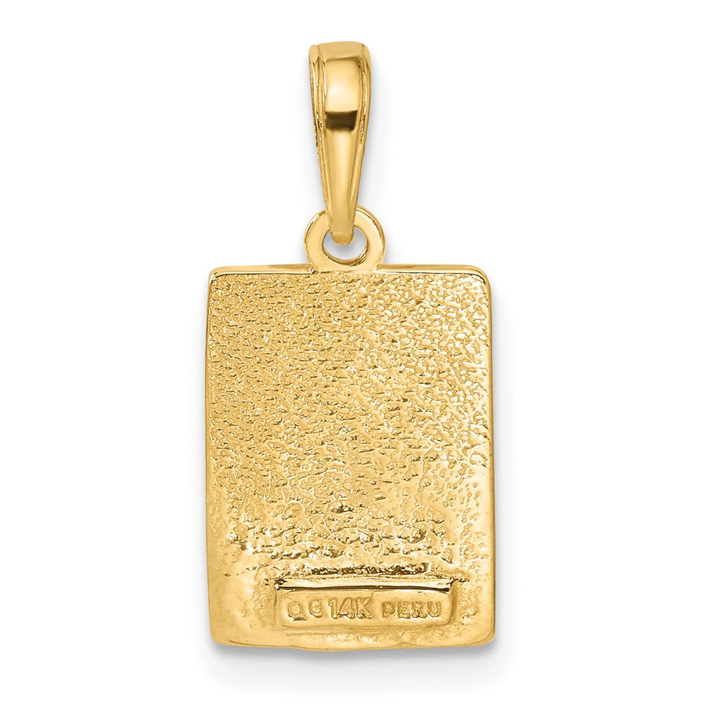 14k Yellow Gold 10 mm Mile 0 KEY WEST Mile Marker Pendant (1.35 grams)