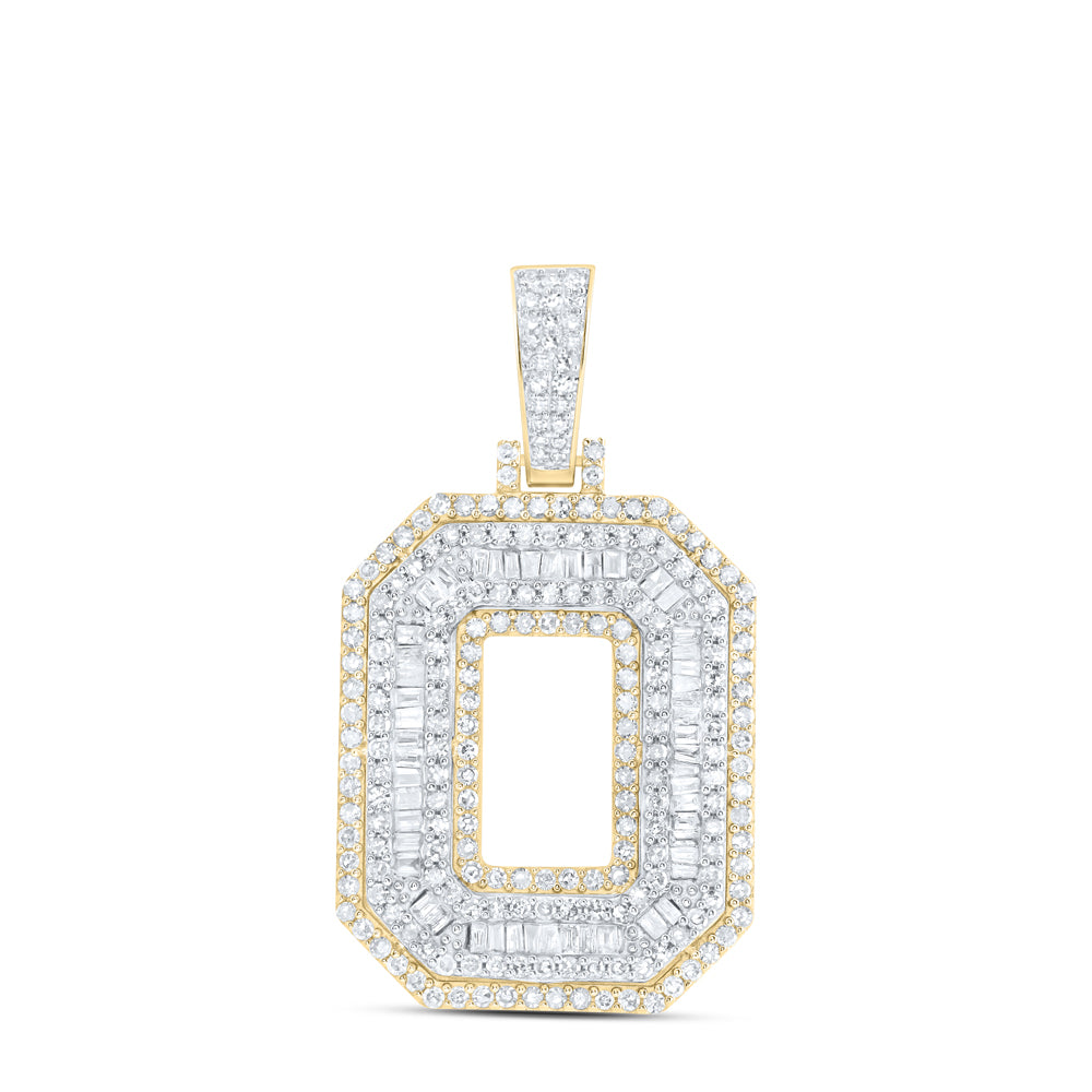 10Kt Yellow Gold 1 1/4Ctw-Dia Nk Initial O" Mens Pendant" (7.09 grams)