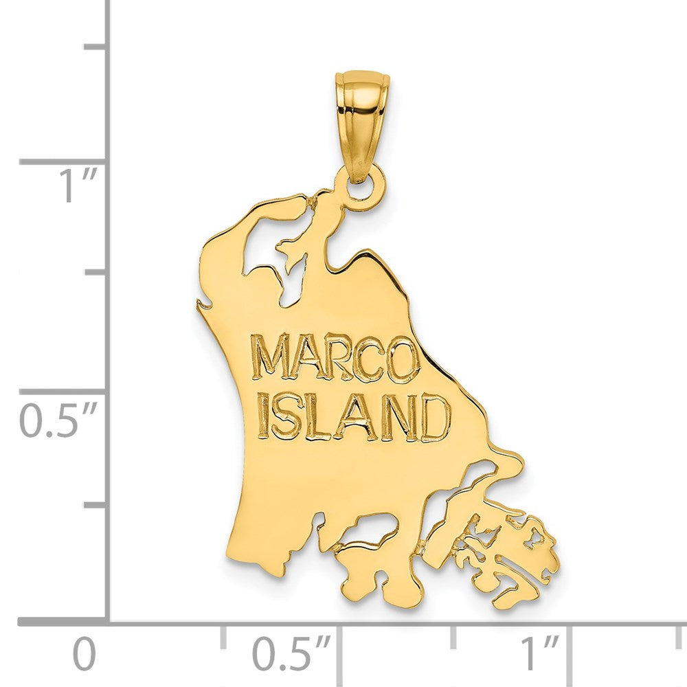 14k Yellow Gold 9.5 mm Cut Out MARCO ISLAND Charm (2.14 grams)