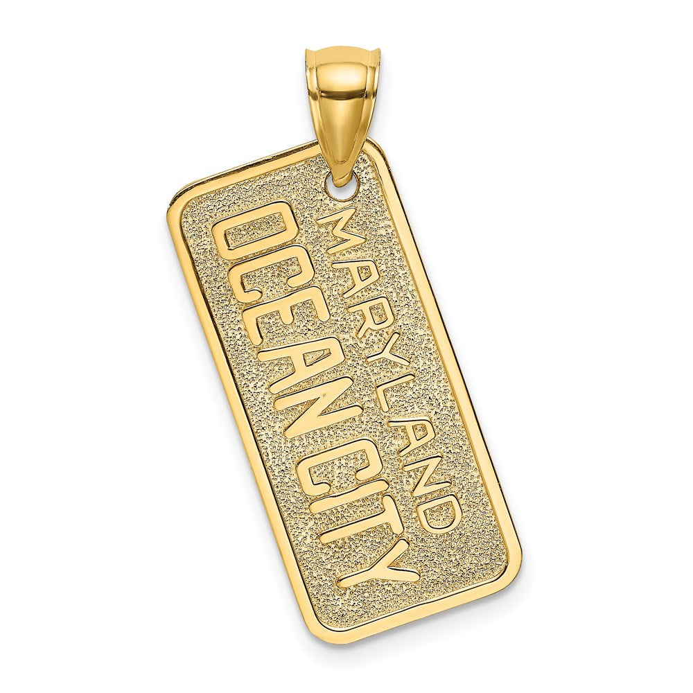 14k Yellow Gold 18.3 mm MARYLAND OCEAN CITY License Plate Charm (1.75 grams)