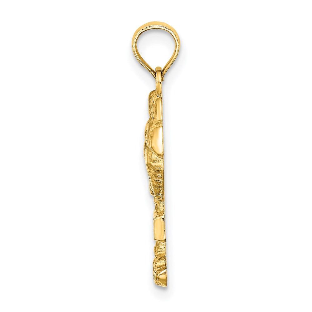 14k Yellow Gold 11.9 mm SANIBEL Palm Tree Charm (2.07 grams)