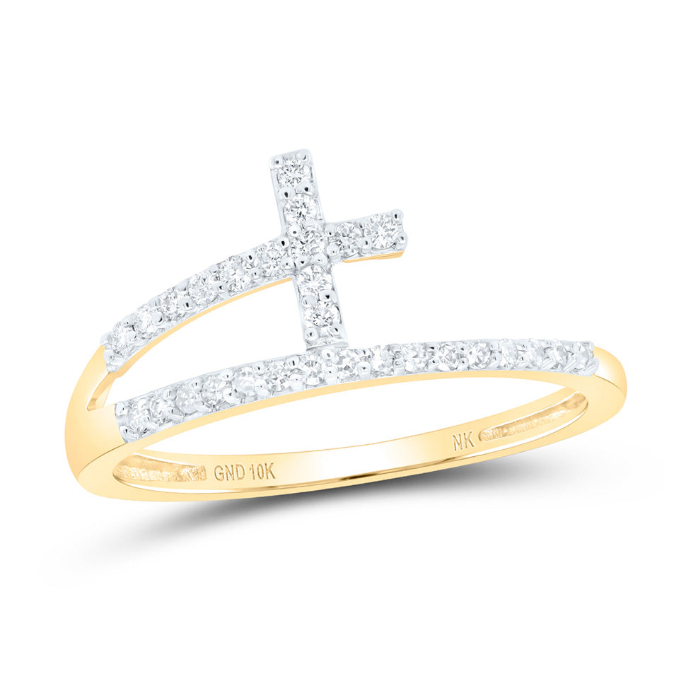 1/6 Ctw-Dia Nk Gift Cross Ring (1.43 grams)