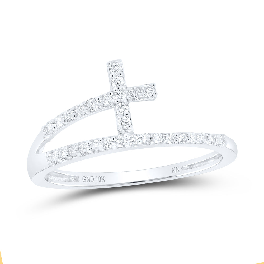 1/6 Ctw-Dia Nk Gift Cross Ring (1.43 grams)