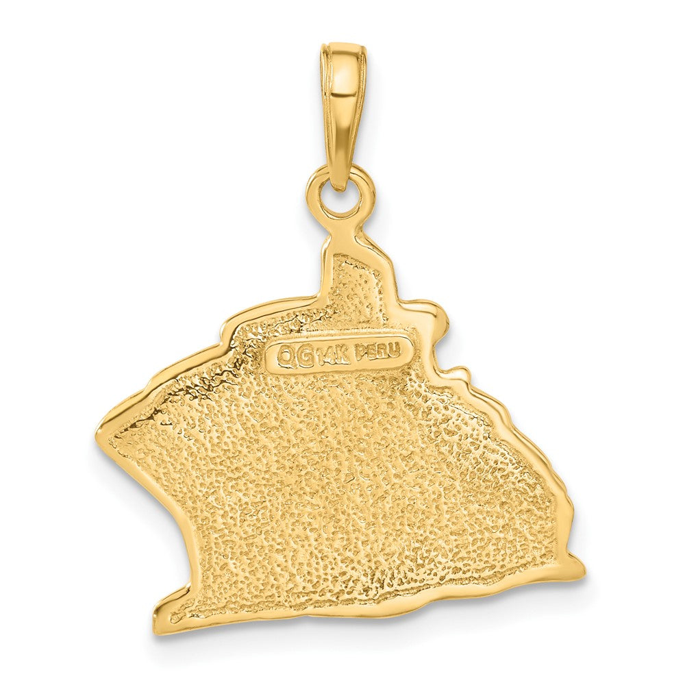 14k Yellow Gold 21 mm Cruise Ship Pendant (3.34 grams)