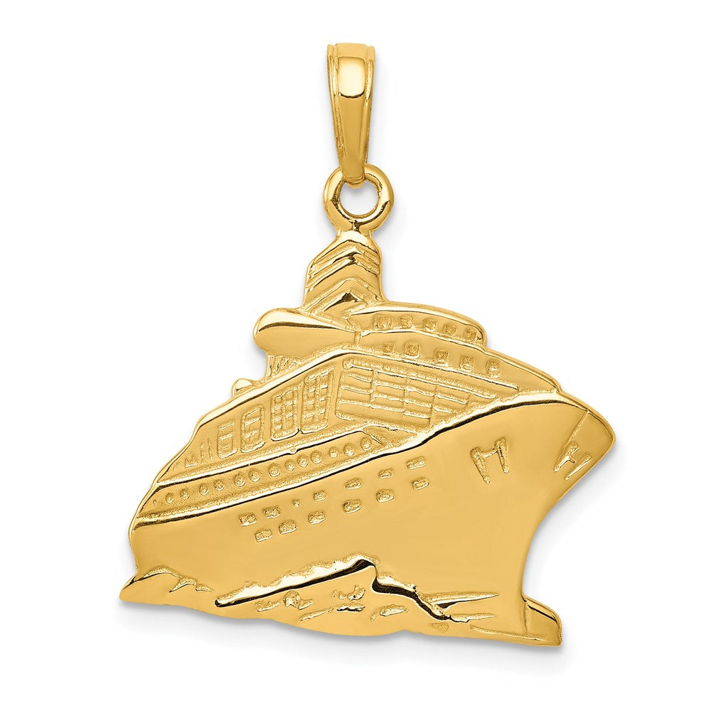 14k Yellow Gold 21 mm Cruise Ship Pendant (3.34 grams)