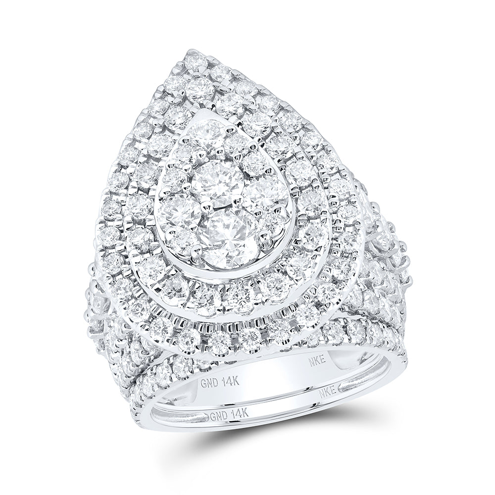 5 1/4Ctw-Nat Dia 1*3/8Ct 1*1/5Ct-Nke Fashion Bridal Set (14.73 grams)