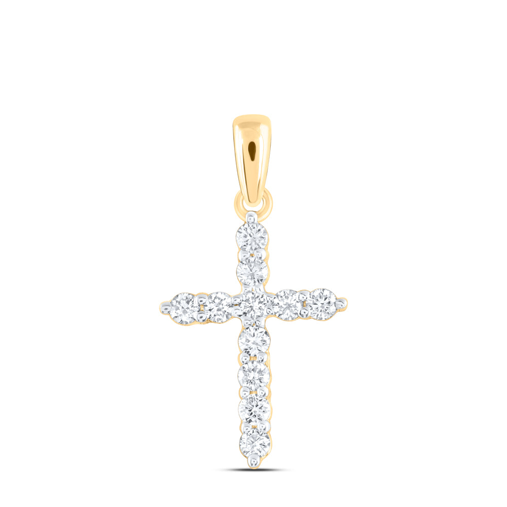1/4Ctw-Dia Ana M Cross Pendant (0.86 grams)
