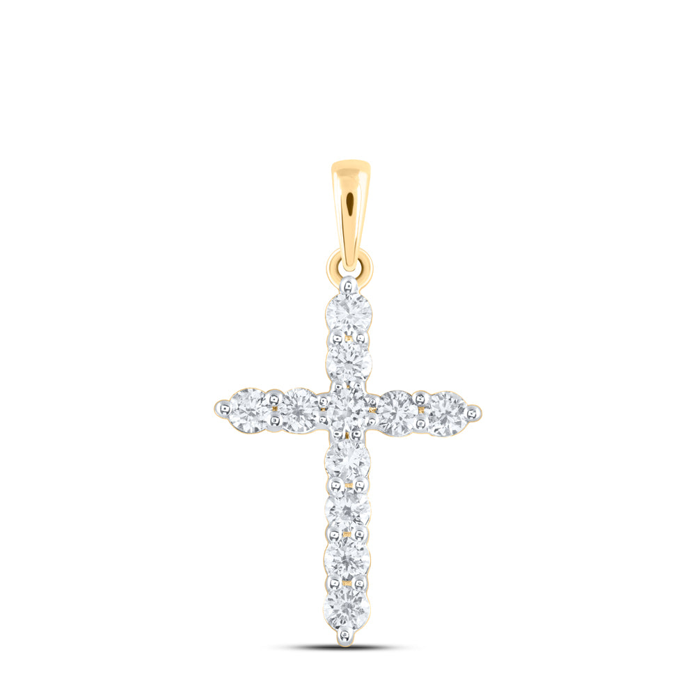 14Kt Gold 1/2Ctw-Dia Ana M Cross Pendant