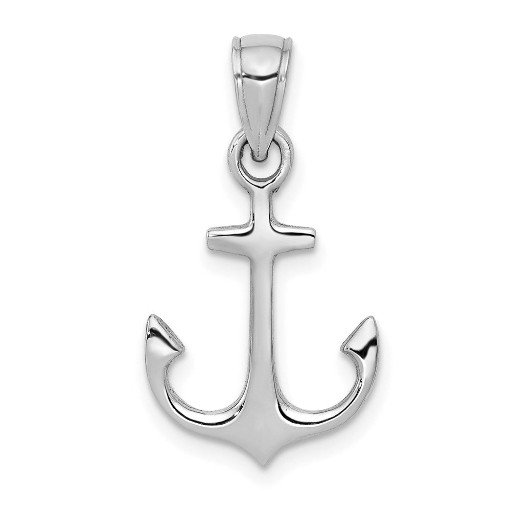 14k White Gold 12.85 mm Anchor Pendant (1.19 grams)