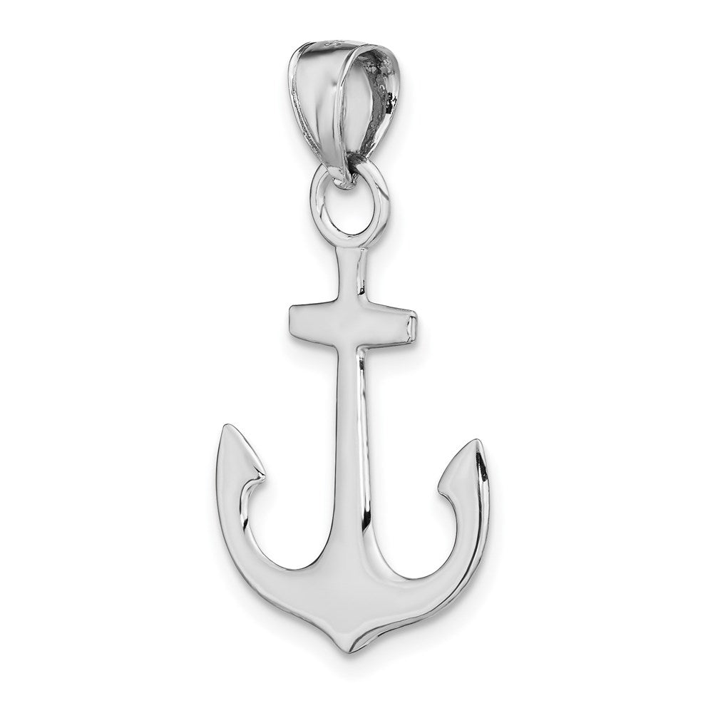 14k White Gold 18.45 mm  Polished 3-D Anchor Charm (1.28 grams)