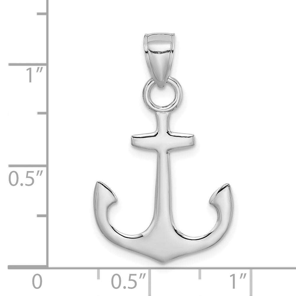 14k White Gold 18.45 mm  Polished 3-D Anchor Charm (1.28 grams)