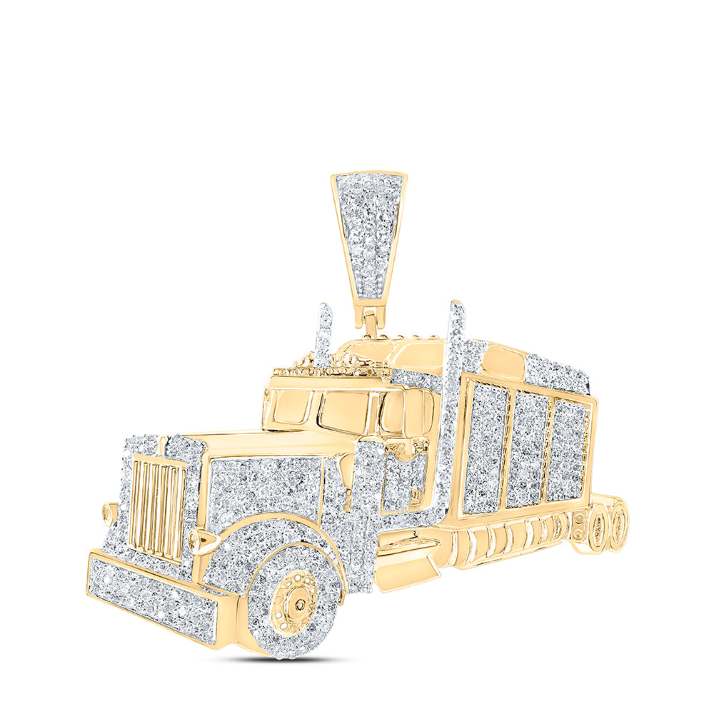 10Kt Gold 1Ctw-Dia Nk Truck Mens Charm