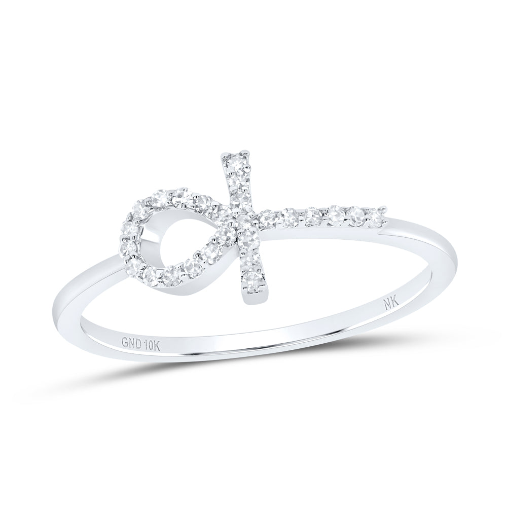 1/10Ctw-Dia Nk Gift Ankh Cross Ring (1.19 grams)