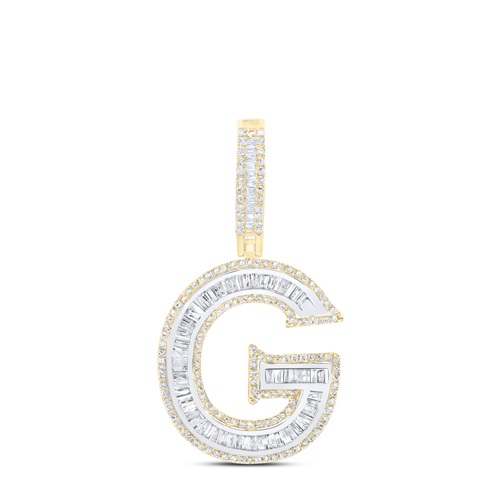 10Kt Gold 1 Ctw-Dia P1 Initial G" Mens Pendant"