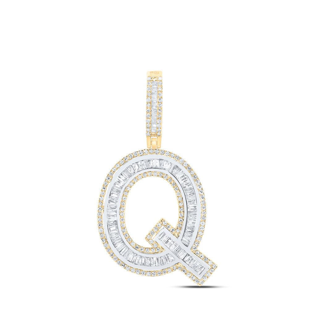 10Kt Gold 1Ctw-Dia P1 Initial Q" Mens Pendant"