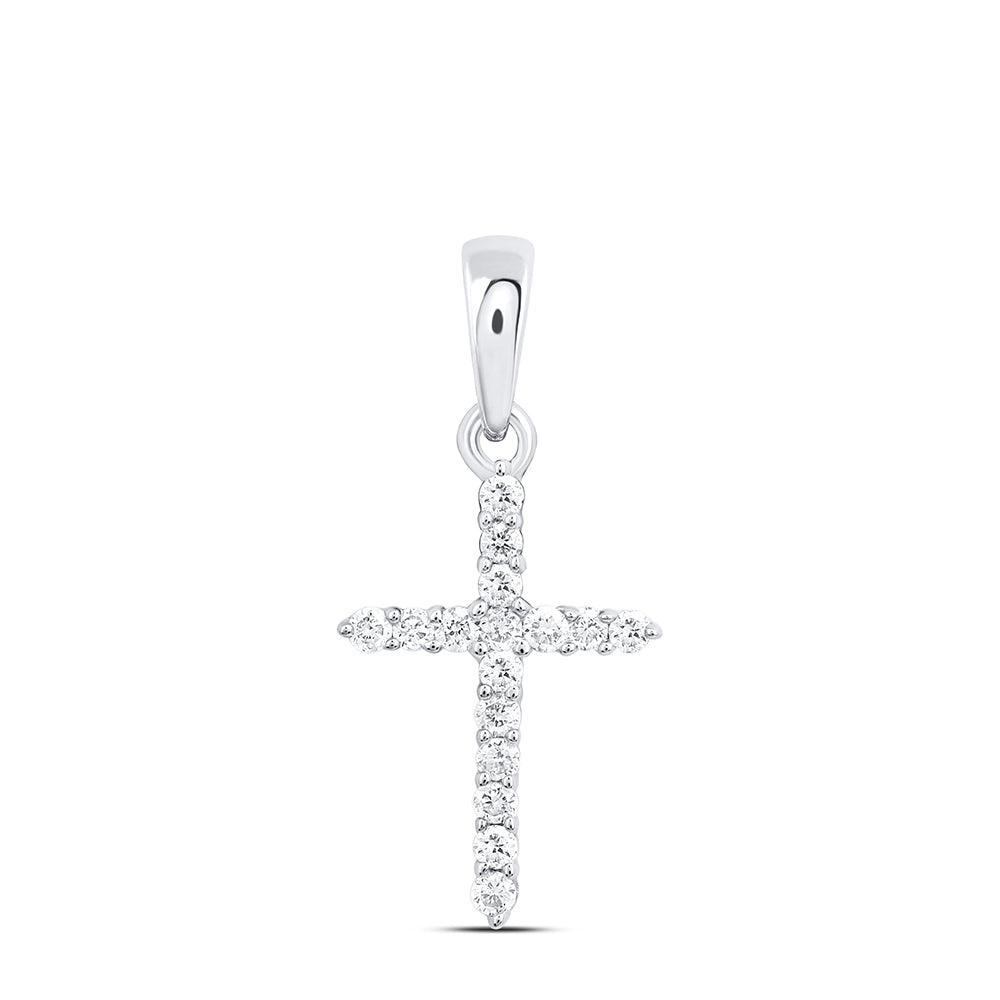 10Kt Gold 1/6Ct-Dia Nk Cross Pendant