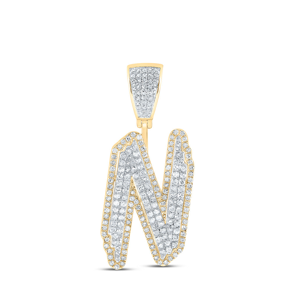1Ctw-Dia Initial P1 "N" Mens Pendant (4.297 grams)