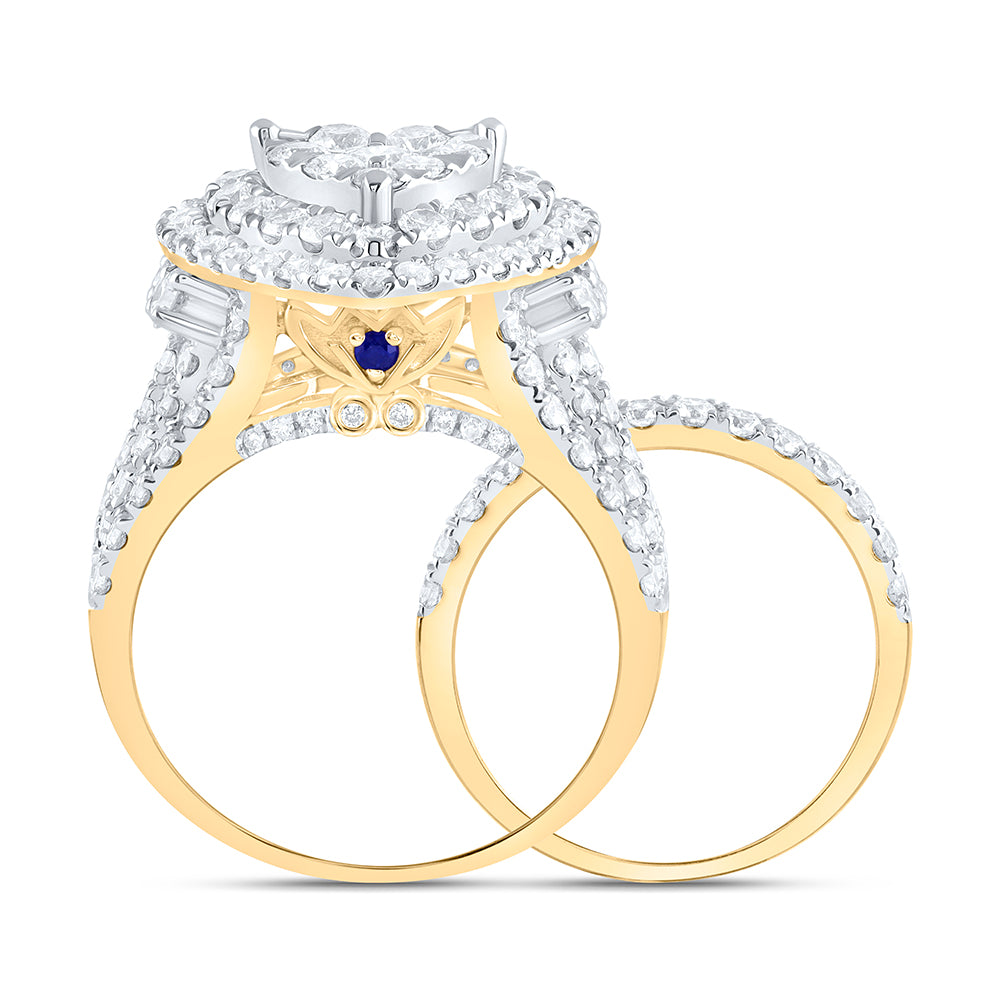 3 3/4Ctw-Diamond Ana M Fashion Bridal Set (11.48 grams)