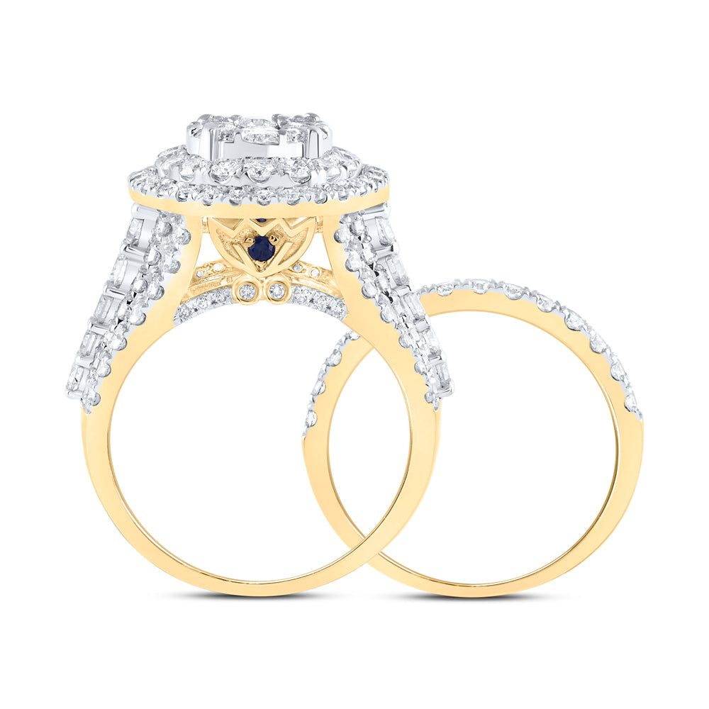 3 7/8Ctw-Dia Ana M 1/5Ct-Crd Fashion Bridal Set (11.29 grams)