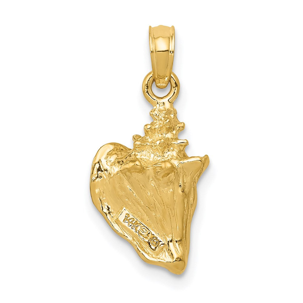 14k Yellow Gold 11 mm 3-D Conch Shell Pendant (2.06 grams)