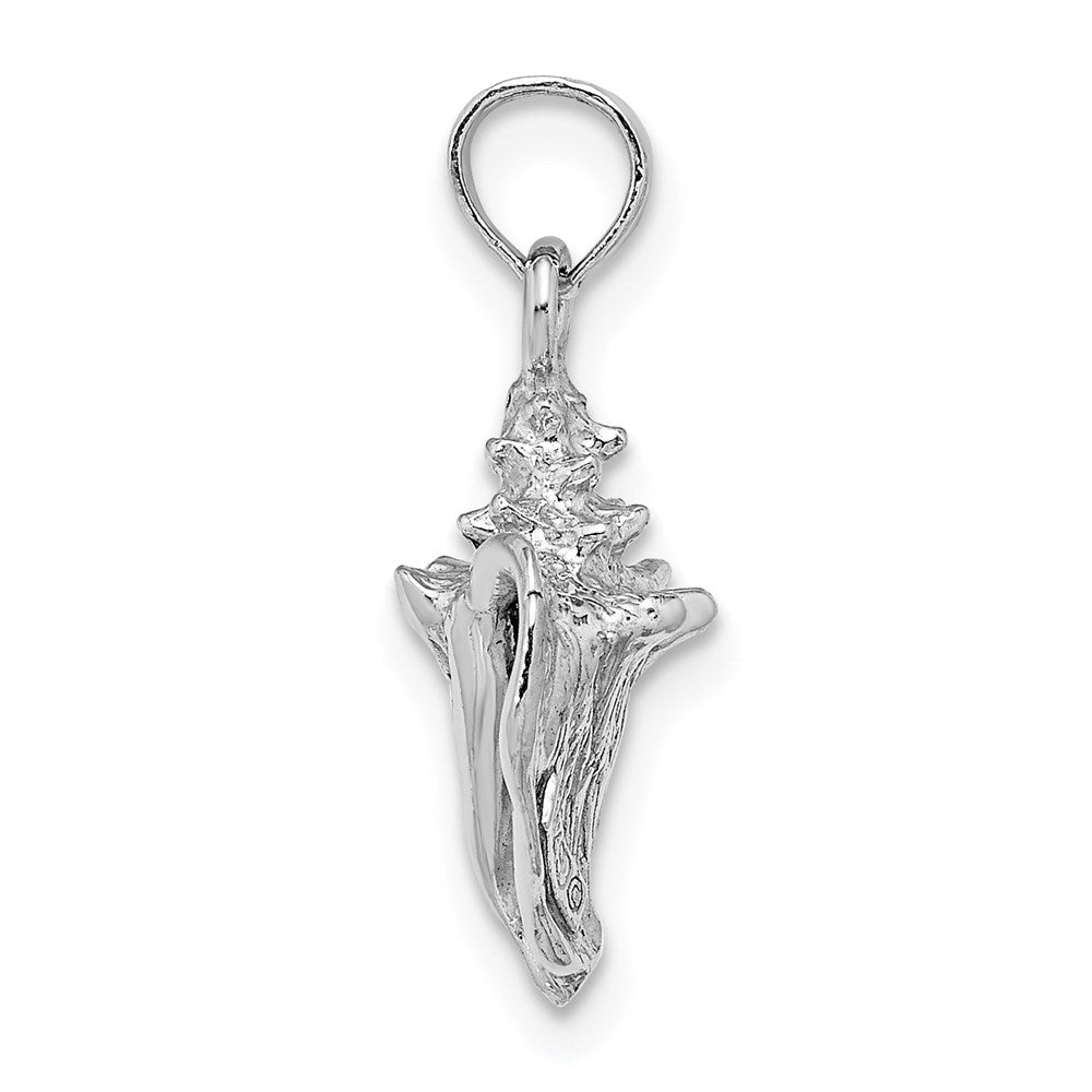 14k White Gold 10.25 mm  3-D Conch Shell Charm (1.96 grams)