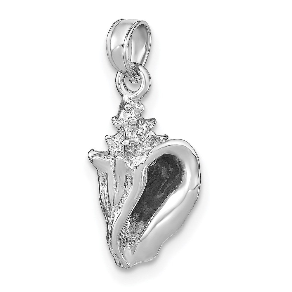 14k White Gold 10.25 mm  3-D Conch Shell Charm (1.96 grams)