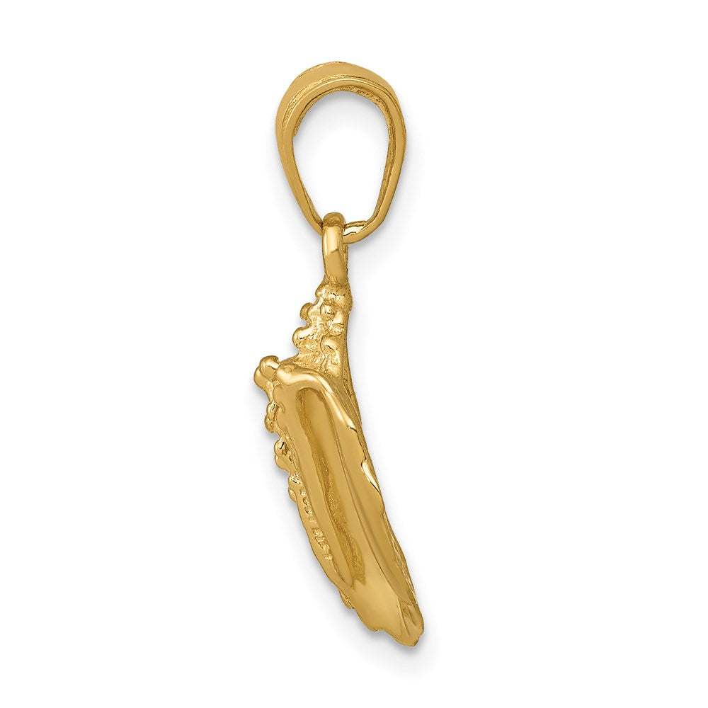 14k Yellow Gold 10 mm Solid Polished Conch Shell Pendant (1.36 grams)