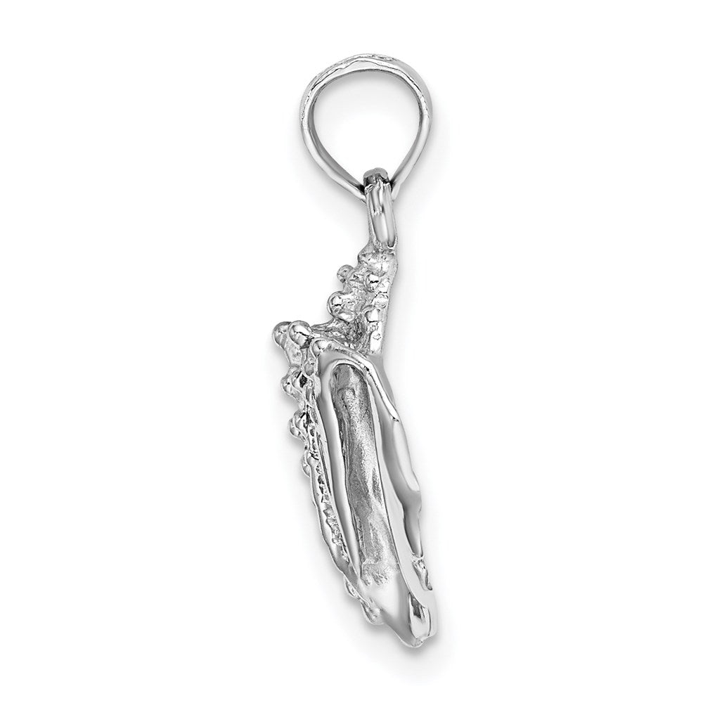 14k White Gold 11.2 mm  Conch Shell Charm (1.42 grams)