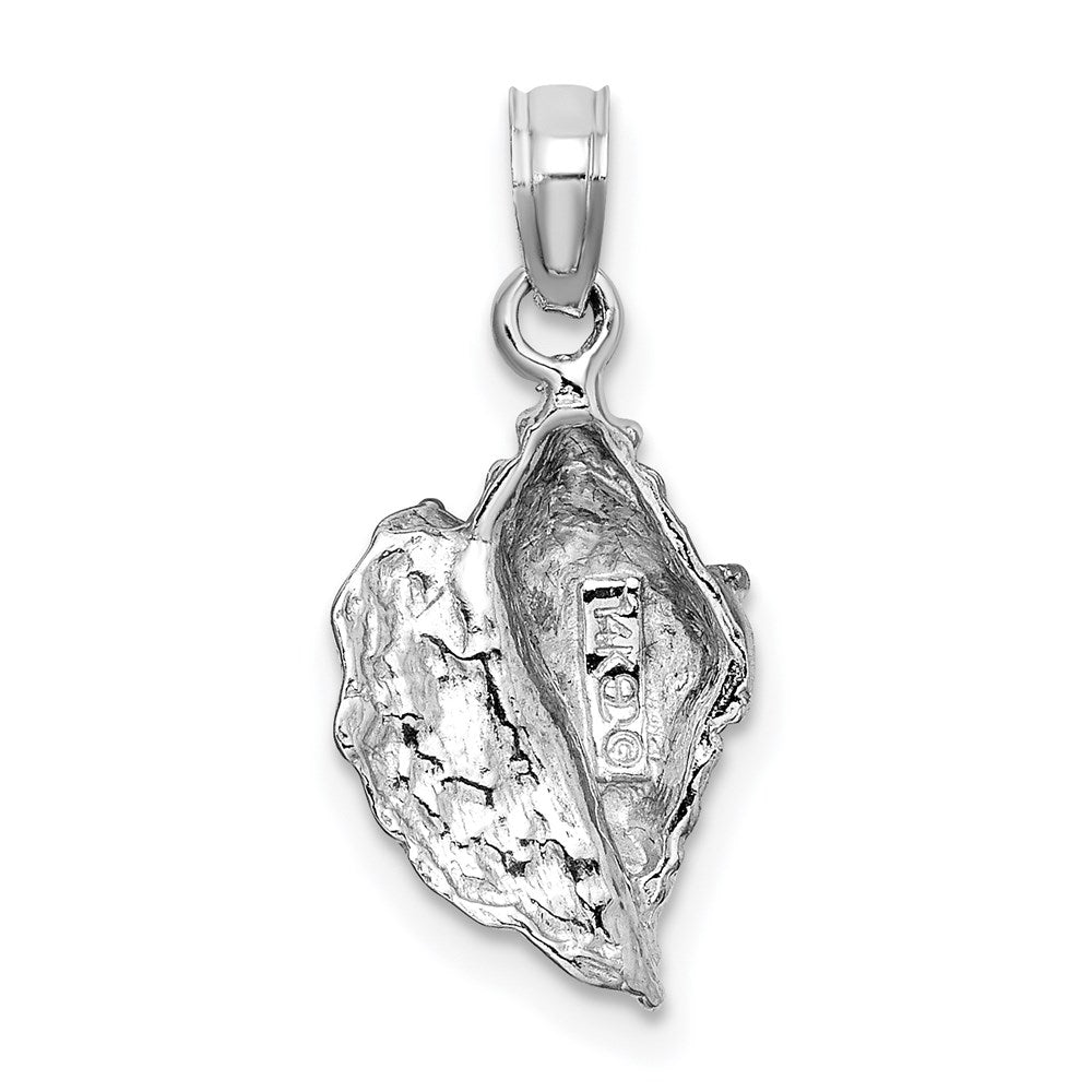 14k White Gold 11.2 mm  Conch Shell Charm (1.42 grams)