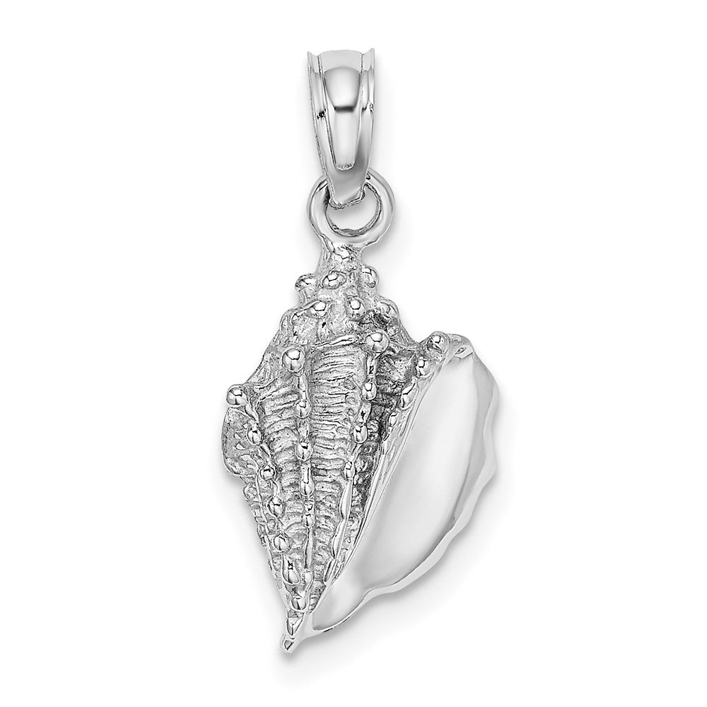 14k White Gold 11.2 mm  Conch Shell Charm (1.42 grams)