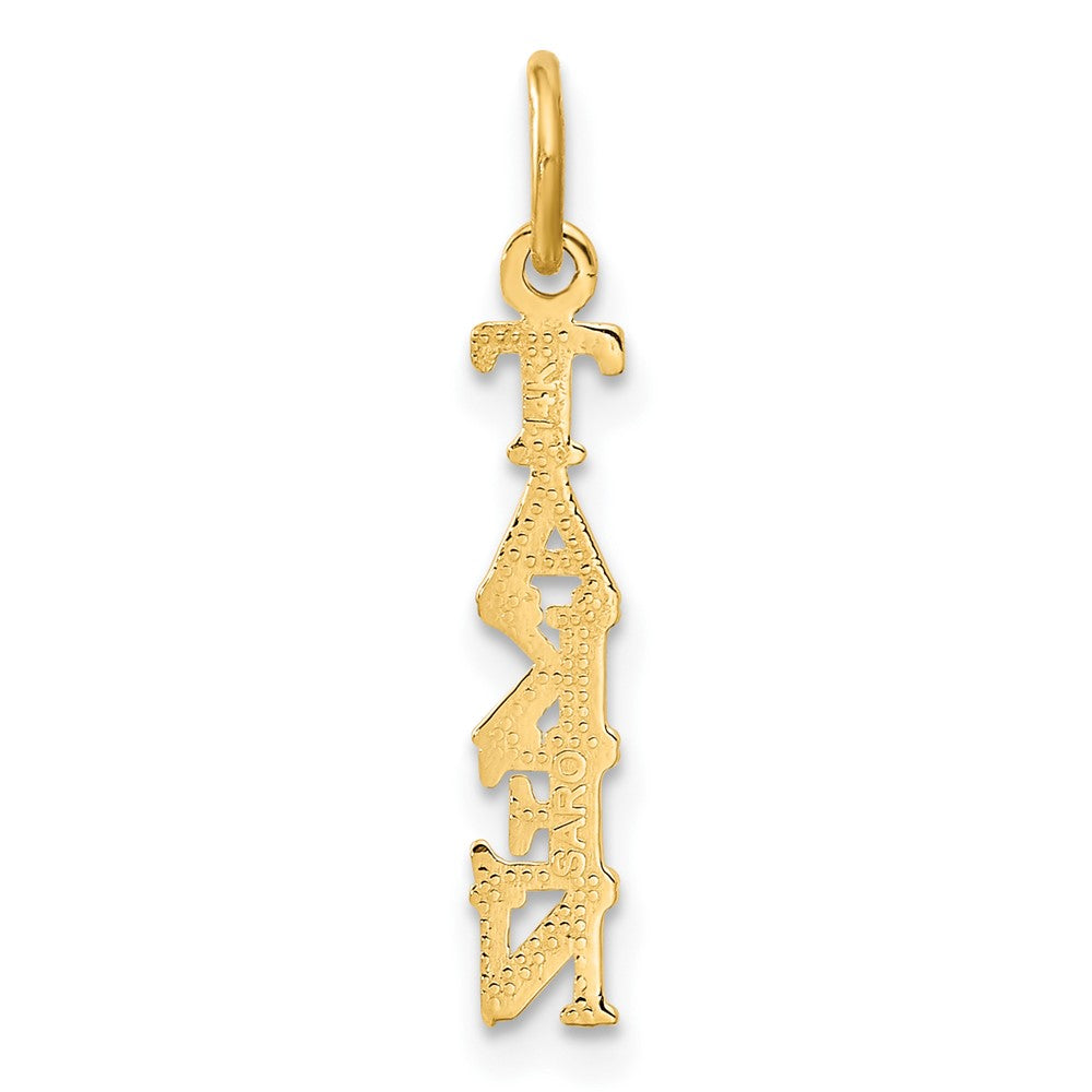 14k Yellow Gold 3 mm Polished TAKEN Charm (0.45 grams)