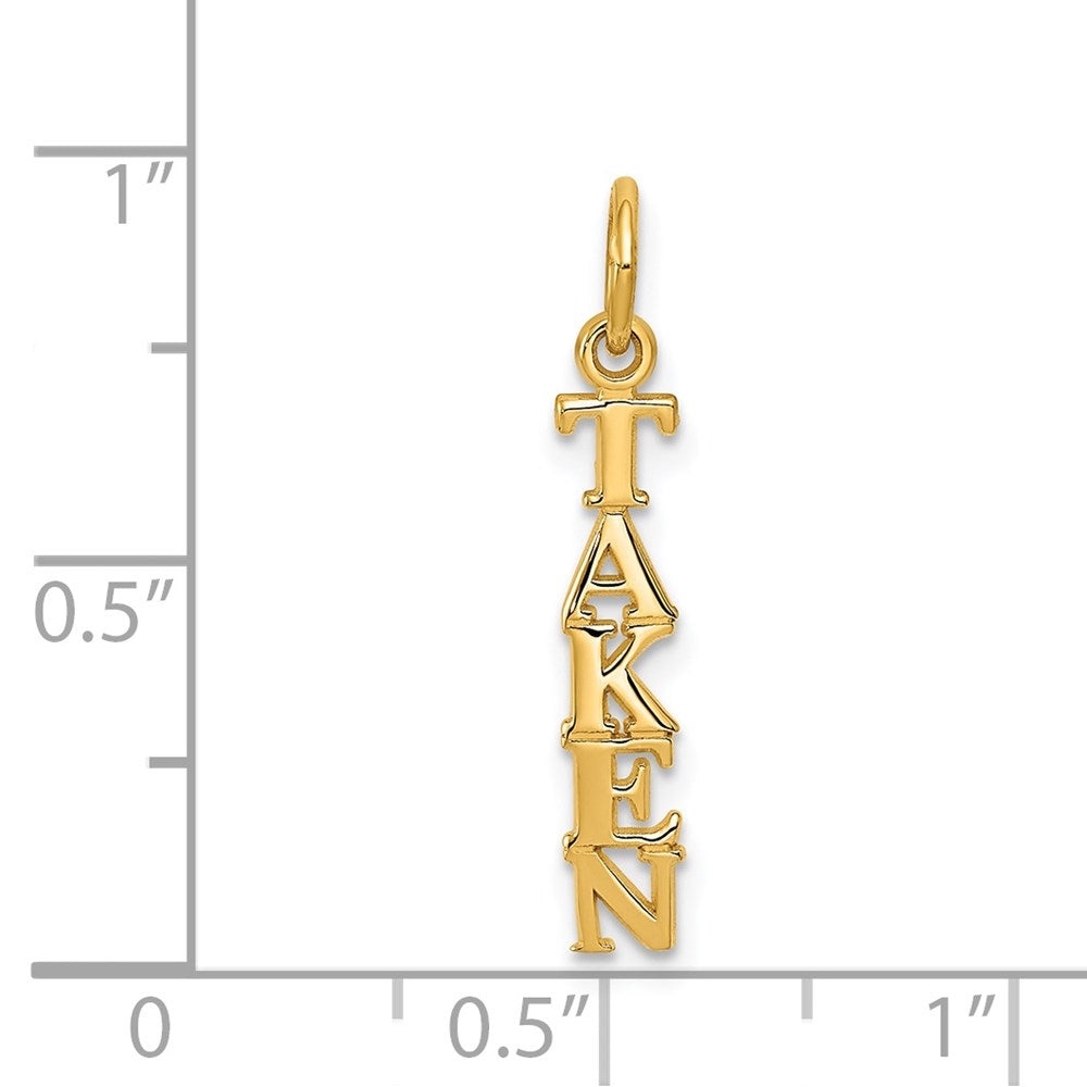 14k Yellow Gold 3 mm Polished TAKEN Charm (0.45 grams)