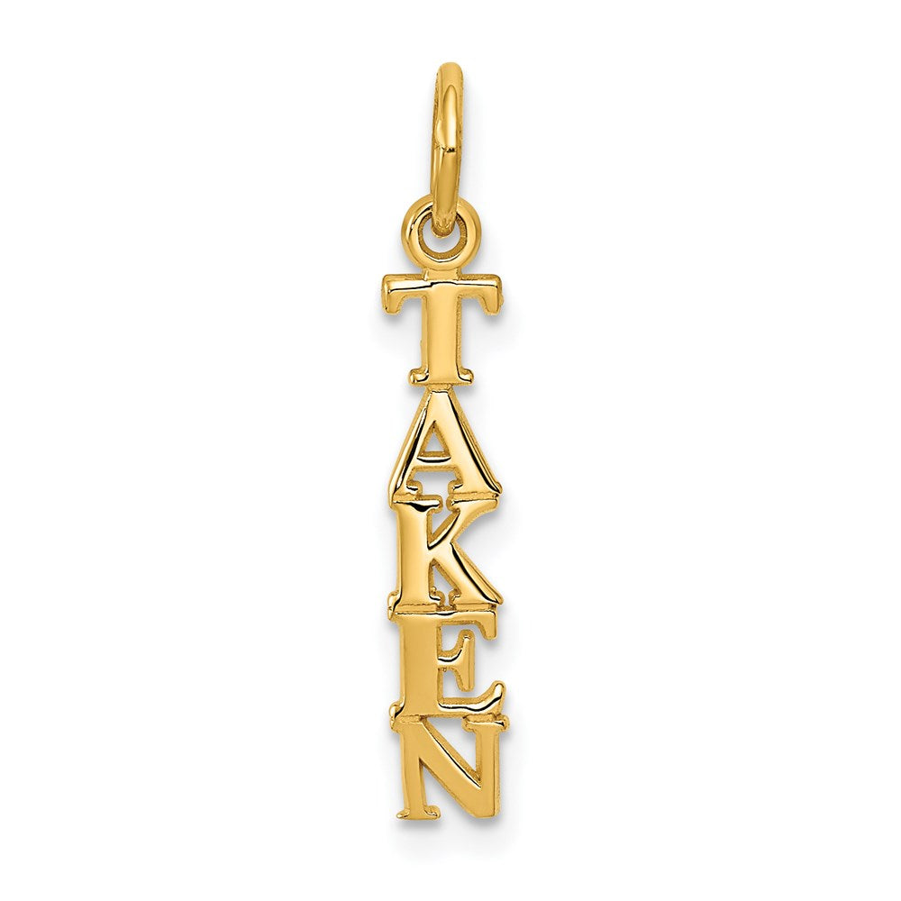 14k Yellow Gold 3 mm Polished TAKEN Charm (0.45 grams)